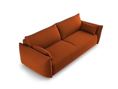 Cosmopolitan Design Slaapbank met opbergdoos Matera 3-zits, flueel terracotta - 108x240x86cm