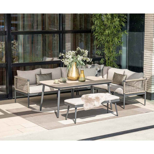 Garden Impressions loungeset Burela taupe - rechts - 5-delig