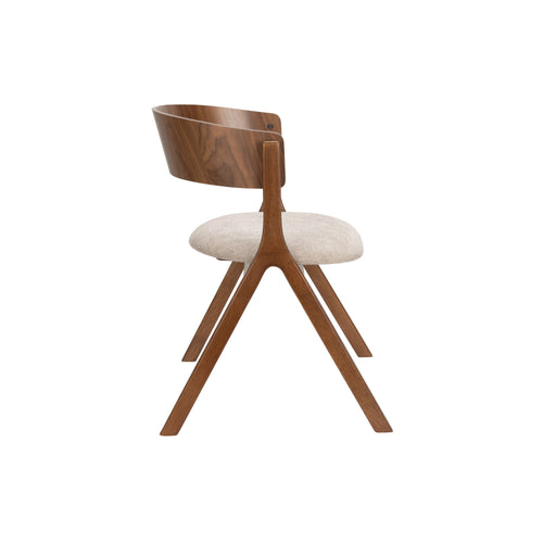 Dutchbone Bresso Eetkamerstoelen Walnoot/ Beige - Set van 2