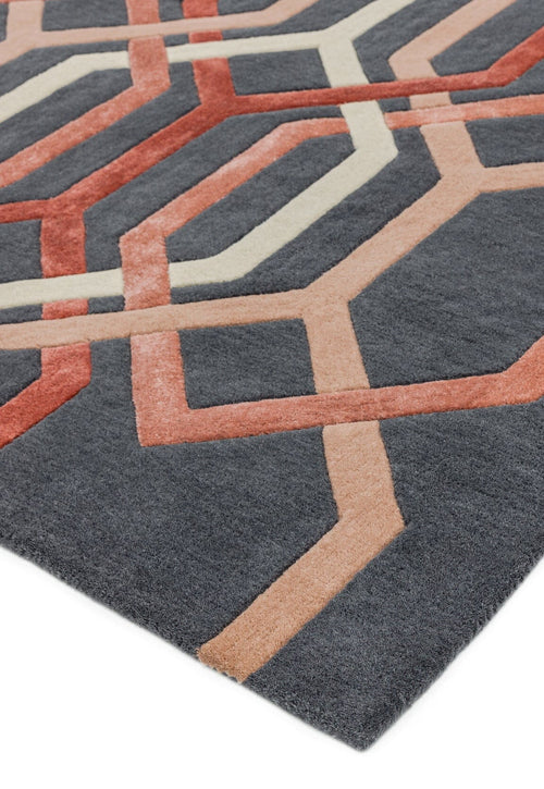 Vloerkleed MOMO Rugs Matrix MAX66 Hexagon Charcoal 200x300 cm
