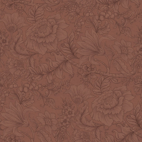 ESTAhome behang bloemmotief terracotta - 50 x 900 cm - 131854