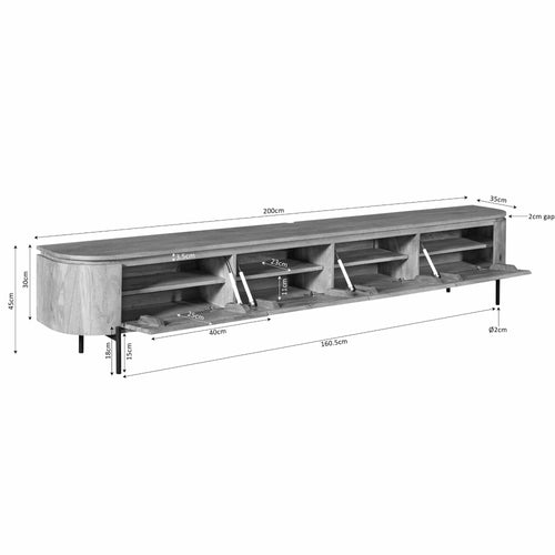 Starfurn - Tv meubel Excellent - Taupe - 35x200x30 cm