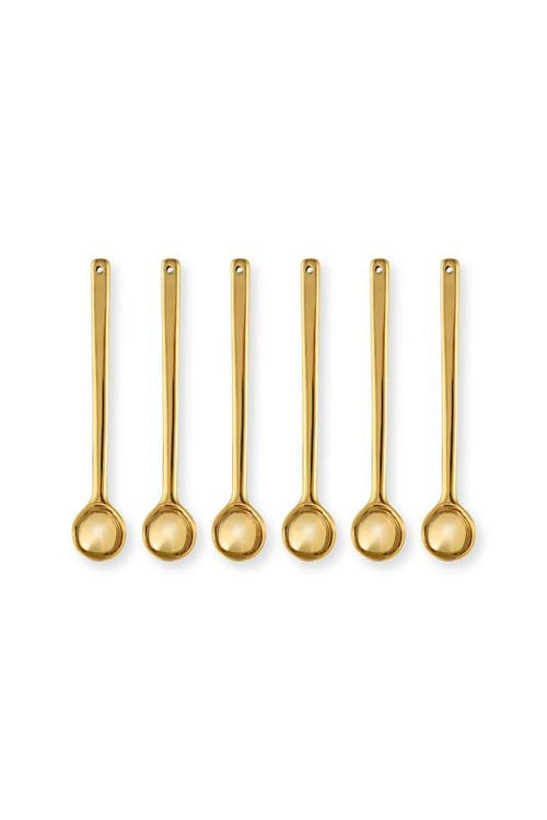 vtwonen Theelepels - Porcelein - Goud - Set van 6