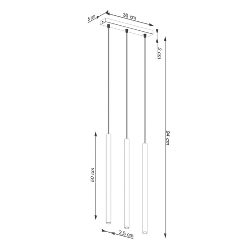 Sollux Lighting Hanglamp PASTELO 3 olijfgroen - 30x5x94cm