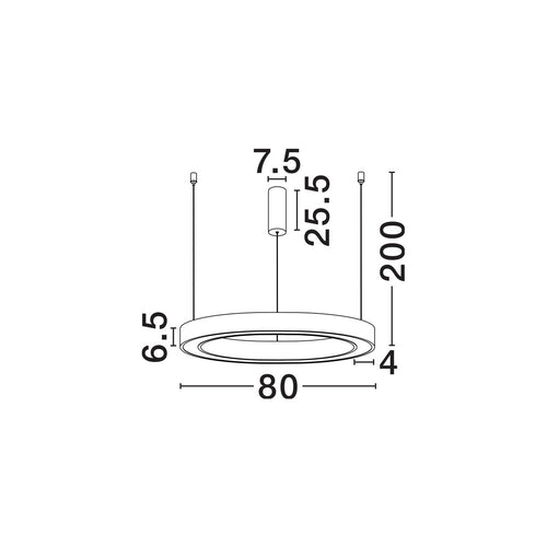 Nova Luce STING Geïntegreerde LED-hanglamp voor plafond, zandwit, Triac dimbaar, 50W, 2968lm, 3000K
