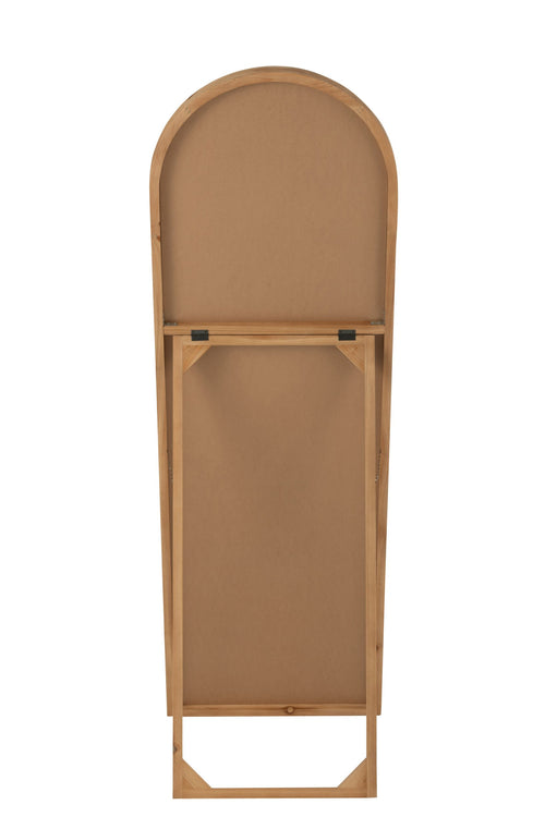 J-Line spiegel Met Voet - glas/sparhout - naturel - 162 x 52 cm