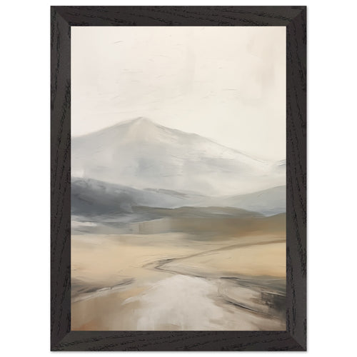 Artfulprints Poster met Lijst Abstract - Fuji path   - A4 21x29.7 cm - Taupe