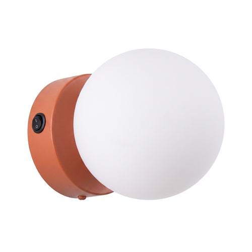 Sollux Lighting Wandlamp YOLI 1 rode oker met schakelaar - 12x14x12cm