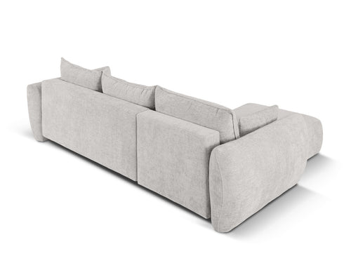 Cosmopolitan Design Uitklapbare hoekbank links met opbergdoos Matera 4-zits, chenille, lichtgrijs - 173x253x86cm