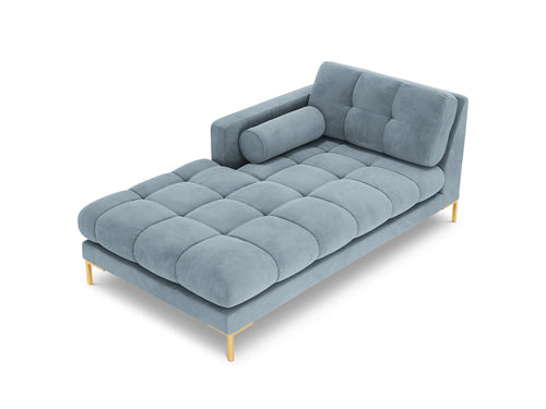 Cosmopolitan Design linker meridiaan Bali flueel, lichtblauw - 185x102x75cm
