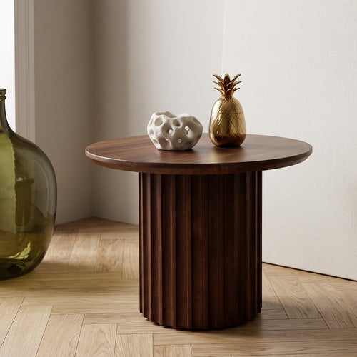 Raw Materials mangohouten bijzettafel Bullnose - Ø55 cm - Bruin