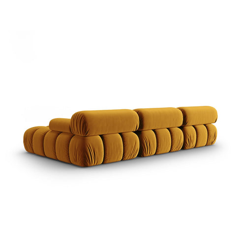 Cosmopolitan Design - Modulaire hoekbank rechts Cortina 4-zits, flueel geel - 155x282x70cm
