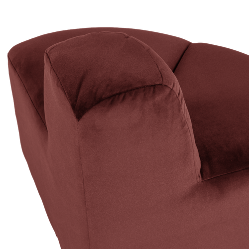 WOOOD eetbank hoek rond rugleuning Mojo - Velvet - Kastanjebruin - 83x73x73