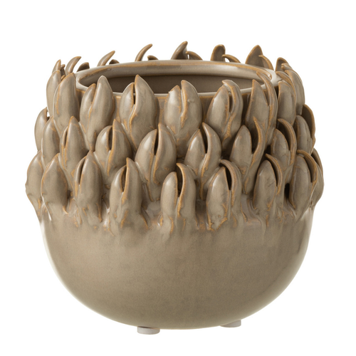 J-Line bloempot Ibiza - keramiek - grijs - small - Ø 11 cm - vtwonen shop