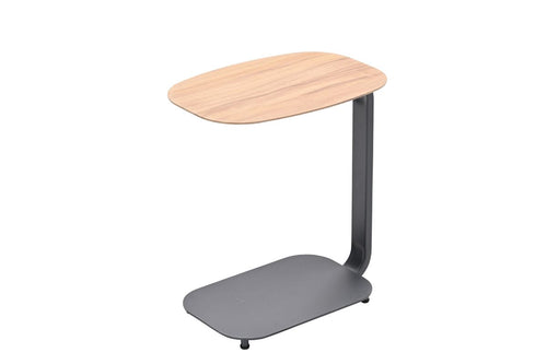 Lucca laptop tafel - 45x30xH51cm - carbon black - teaklook - vtwonen shop