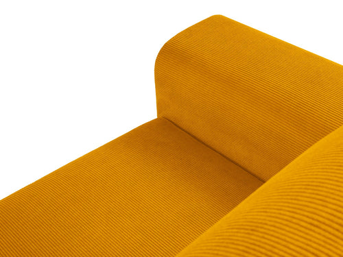 Cosmopolitan Design Converteerbare hoekbank rechts met opbergdoos Kyoto 4-zits, ribfluwelen, geel - 145x241x88cm