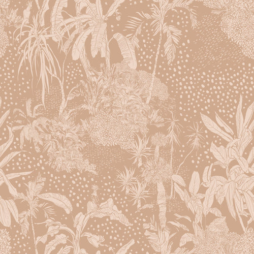 ESTAhome behang tropische bladeren terracotta roze - 50 x 900 cm - 139889 - vtwonen shop
