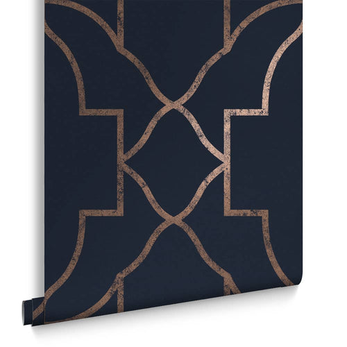 Graham & Brown vliesbehang Versailles Navy - blauw - vtwonen shop