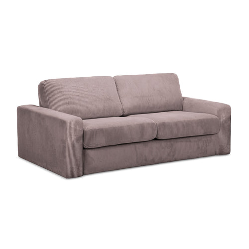 LaMiaSofa 3-zits slaapbank Como - ribfluweel - gedempt roze - 195x100x80