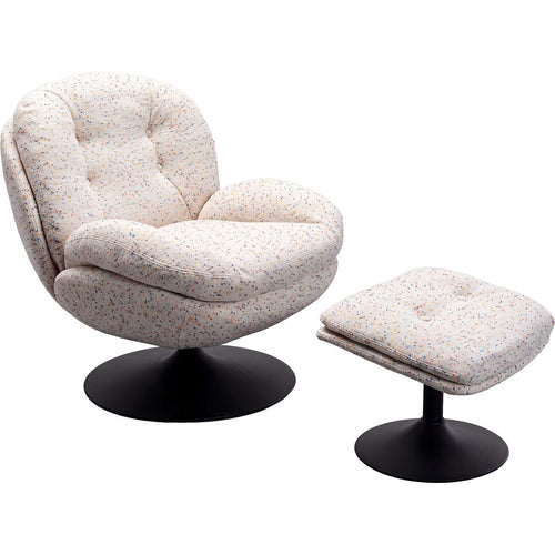 Kare Design Draaifauteuil en Voetsteun Stanford
