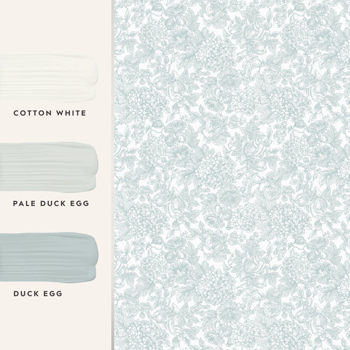 Laura Ashley Vliesbehang - Louise - Duck Egg Blue - Blauw