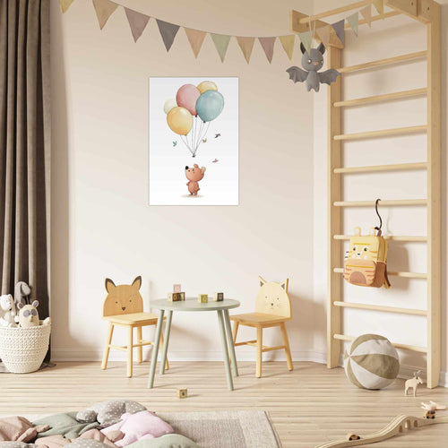 Artfulprints  Beer en ballonnen   poster 50x70 cm - vtwonen shop