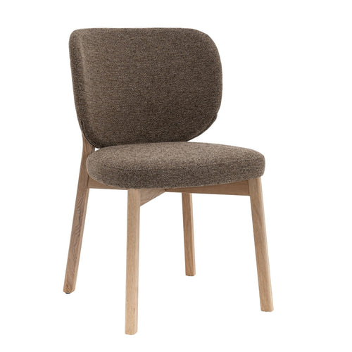 DÉJA Living Eetkamerstoel Nobu - Taupe/Naturel Eiken - Set van 2 - vtwonen shop