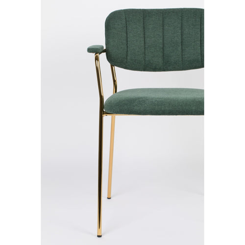 Housecraft Living Jolien Eetkamerstoelen armleuning Goud/Dondergroen - Set van 2 - vtwonen shop