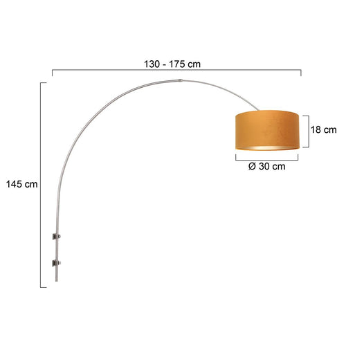 Steinhauer wandlamp Sparkled - 1 lichts - 175x 145 cm - mat chroom goud