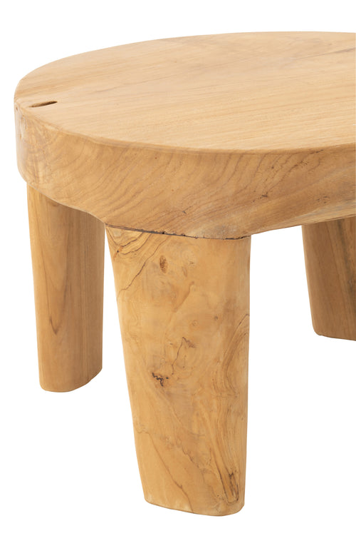 J-Line tafel Rond Teak - hout - naturel - set van 2 - vtwonen shop