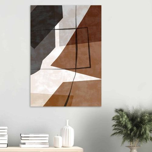 Artfulprints Poster met Lijst Boho – Earth geometry   - 30x40 cm - Bruin