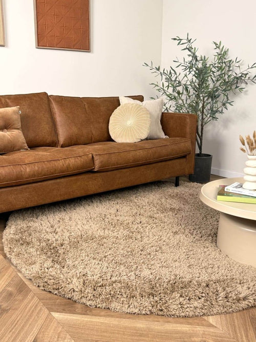 Interieur05 vloerkleed Pilo - hoogpolig - taupe - Ø160 cm - vtwonen shop
