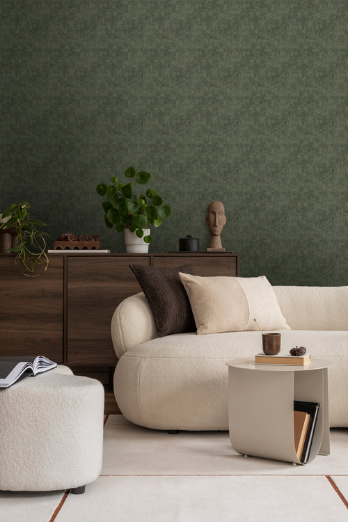 Sanders & Sanders behang linnenstructuur donkergroen - 280 x 275 cm - 640268