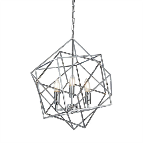 Searchlight Cube - 3-lichts plafondlamp chroom, E14