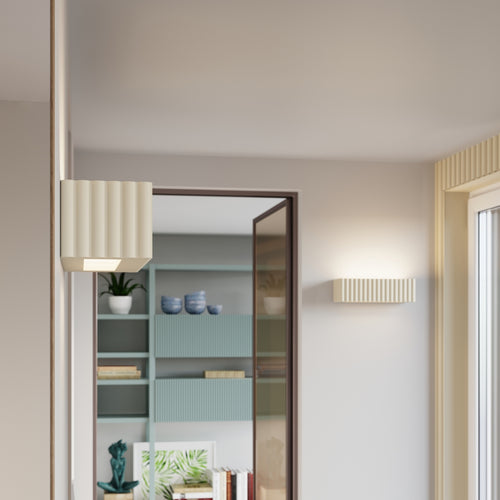 Sollux Lighting Wandlamp keramiek RIGATA beige - 34x12x10cm