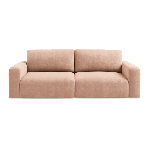 LaMiaSofa 3-zits slaapbank Ostia - chenille stof - perzik - 244x102x79