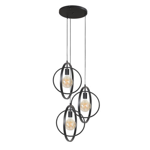 Giga Meubel Hanglamp Turn Around - Zwart - 3-Lichts - 40x40x150cm - vtwonen shop