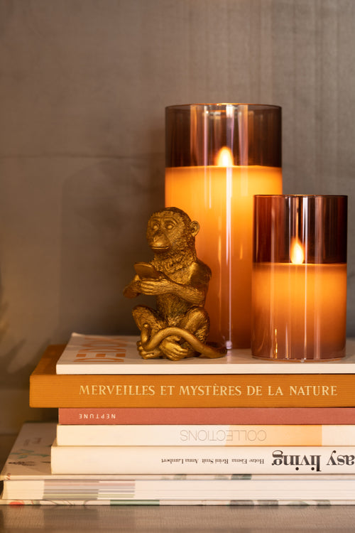 J-Line lamp Blinkend - glas - bruin - small - LED lichtjes - vtwonen shop