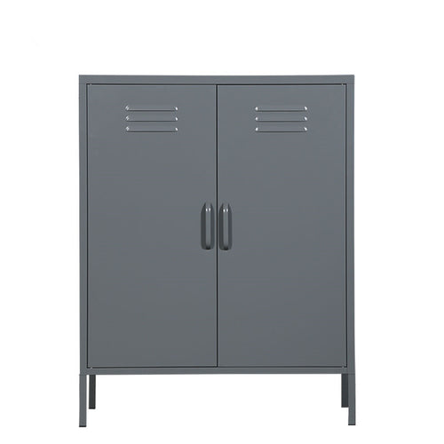 MaximaVida metalen lockerkast Finn 80 x 40 x 102 cm muisgrijs - 2 schappen - vtwonen shop