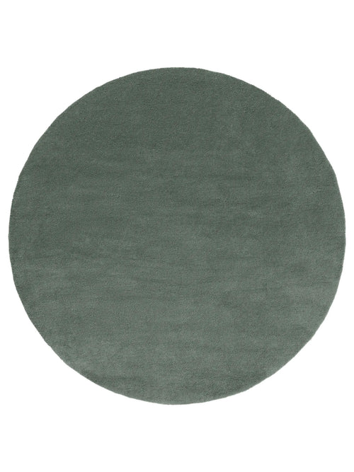 benuta wollen vloerkleed Bent - groen - ø 100 cm