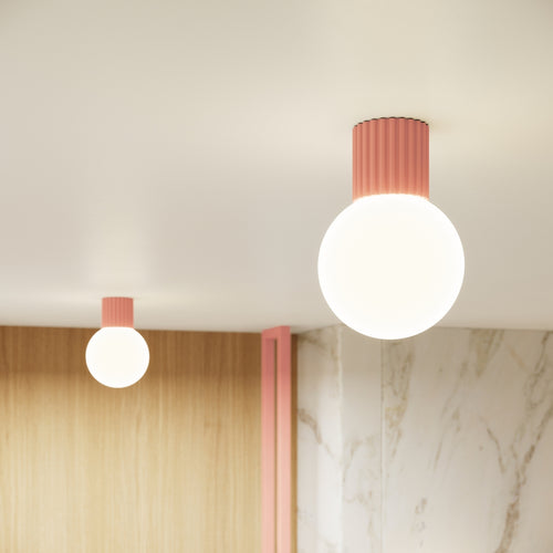 Sollux Lighting Wandlamp HALO perzik IP44 - 12x17x12cm