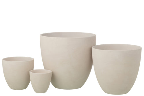 J-Line bloempot Rond - keramiek - wit - extra large
