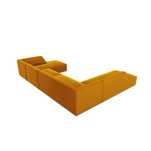 Cosmopolitan Design - Panoramische hoekbank Siena 7-zits, flueel geel - 273x366x69cm