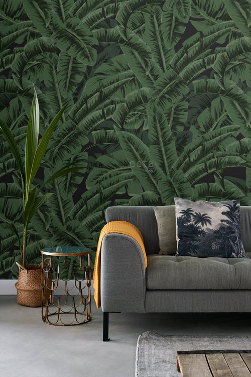 ESTAhome fotobehang bananenbladeren tropisch junglegroen - 150 x 279 cm - 159106