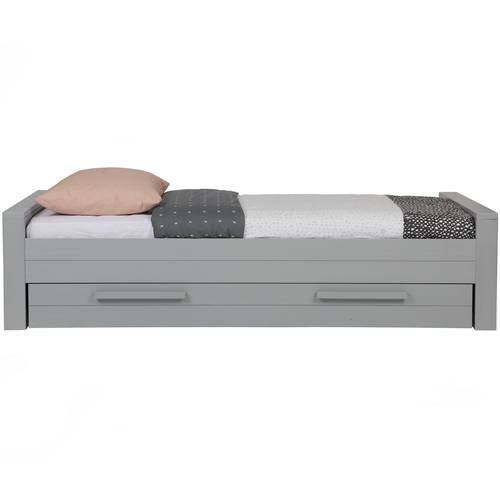 WOOOD bed excl lade Dennis - Grenen - Betongrijs - 53x219x95 - vtwonen shop