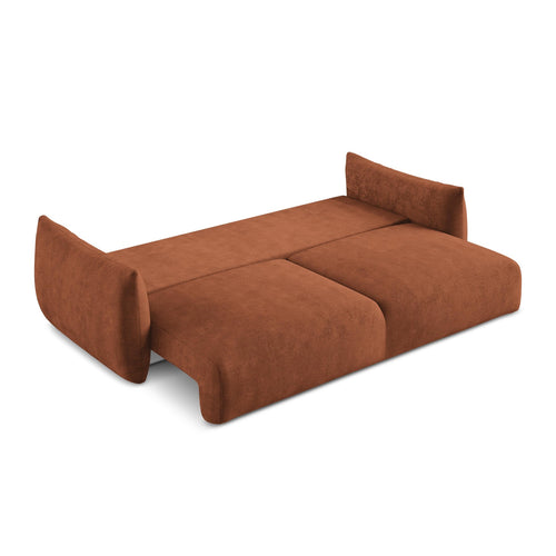 LaMiaSofa 3-zits slaapbank Savona - chenille stof - terracotta - 230x105x90