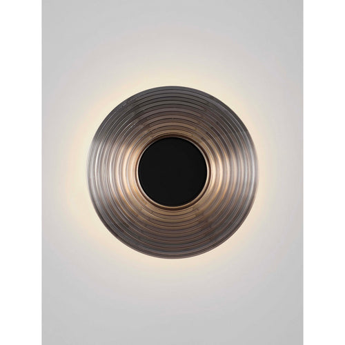 Nova Luce NOUS Geïntegreerde LED-wandlamp, zwart nikkel, rookkleurige LED 8W 72lm 3000K