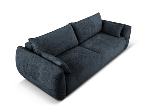 Cosmopolitan Design Slaapbank met opbergdoos Matera 3-zits, chenille, koningsblauw - 108x240x86cm