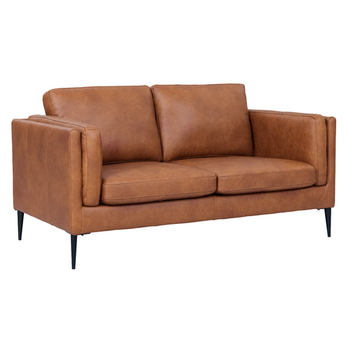 Furnhouse 2-zitsbank Valencia - Cognacbruin - Leer - 88x157x101