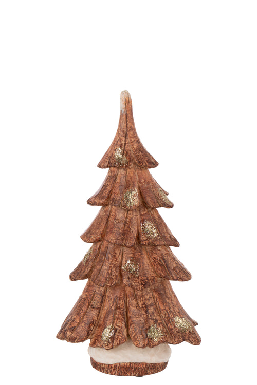 J-Line decoratie Boom Namaakhout - polyresin - camel - small
